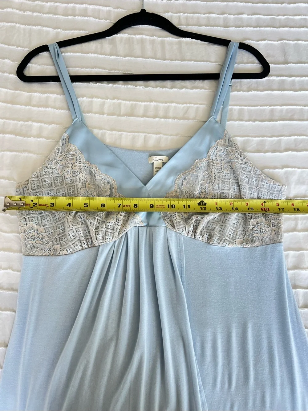 Soma cool nights powder blue and lace sleeveless v neck wrap nightgown size xl